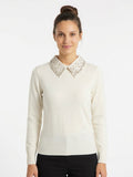 Pull col à strass
