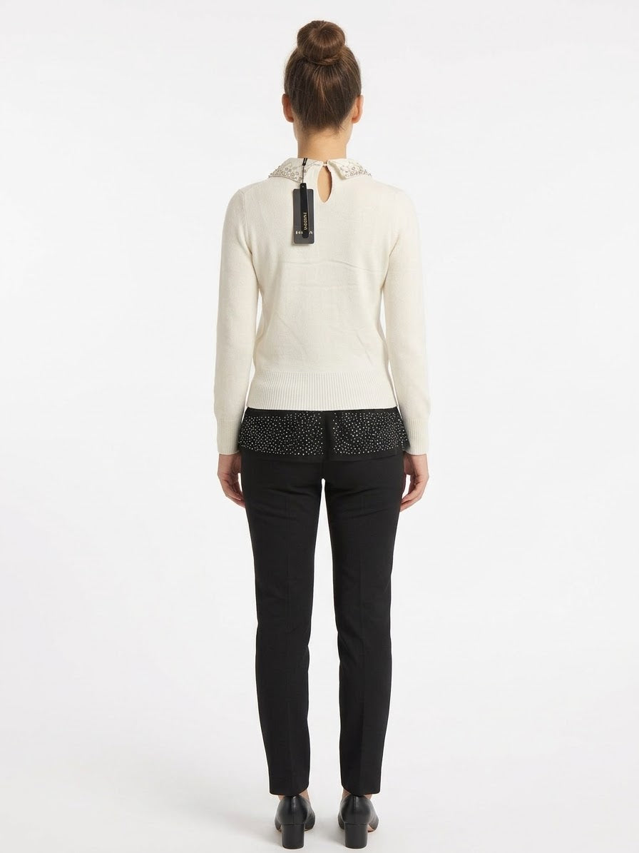 Pull col à strass